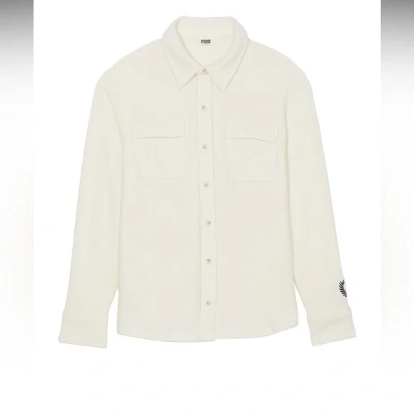 PINK Victoria’s Secret Reverse Fleece Shacket - Picture 1 of 8